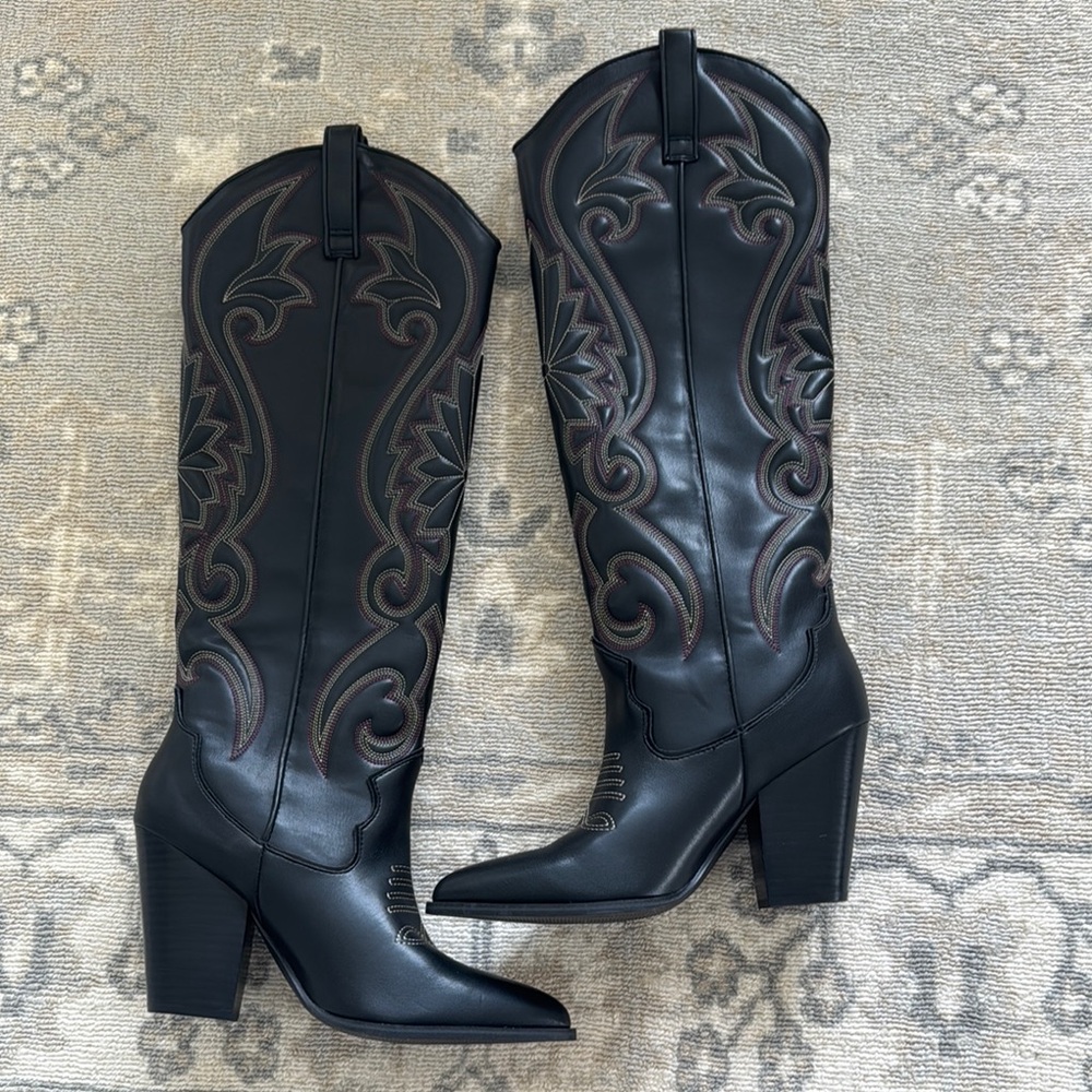 Steve Madden Black Western Boots
